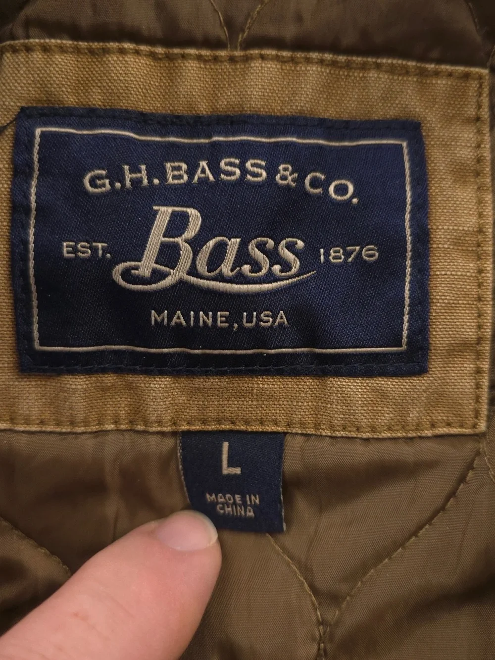 GH Bass Barn Jacket Mens L Brown Chore Trucker Field Coat Quilted Lined